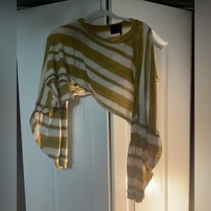 UO Under Ellas Striped Yellow Top Cropped
